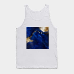 Abstract dark blue and gold paint Tank Top